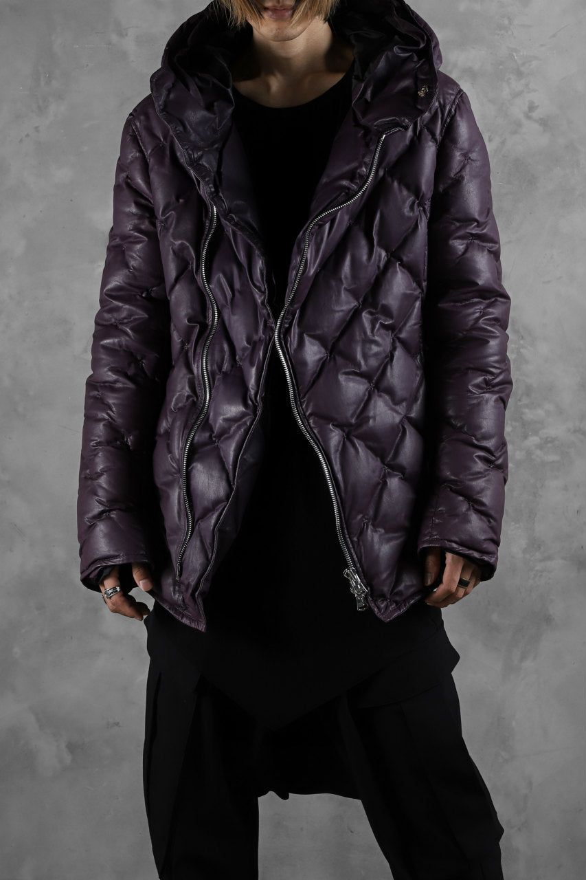 画像をギャラリービューアに読み込む, ISAMU KATAYAMA BACKLASH HOODED DOWN JACKET / KANGAROO + POLISH WHITE GOOSE (PURPLE)