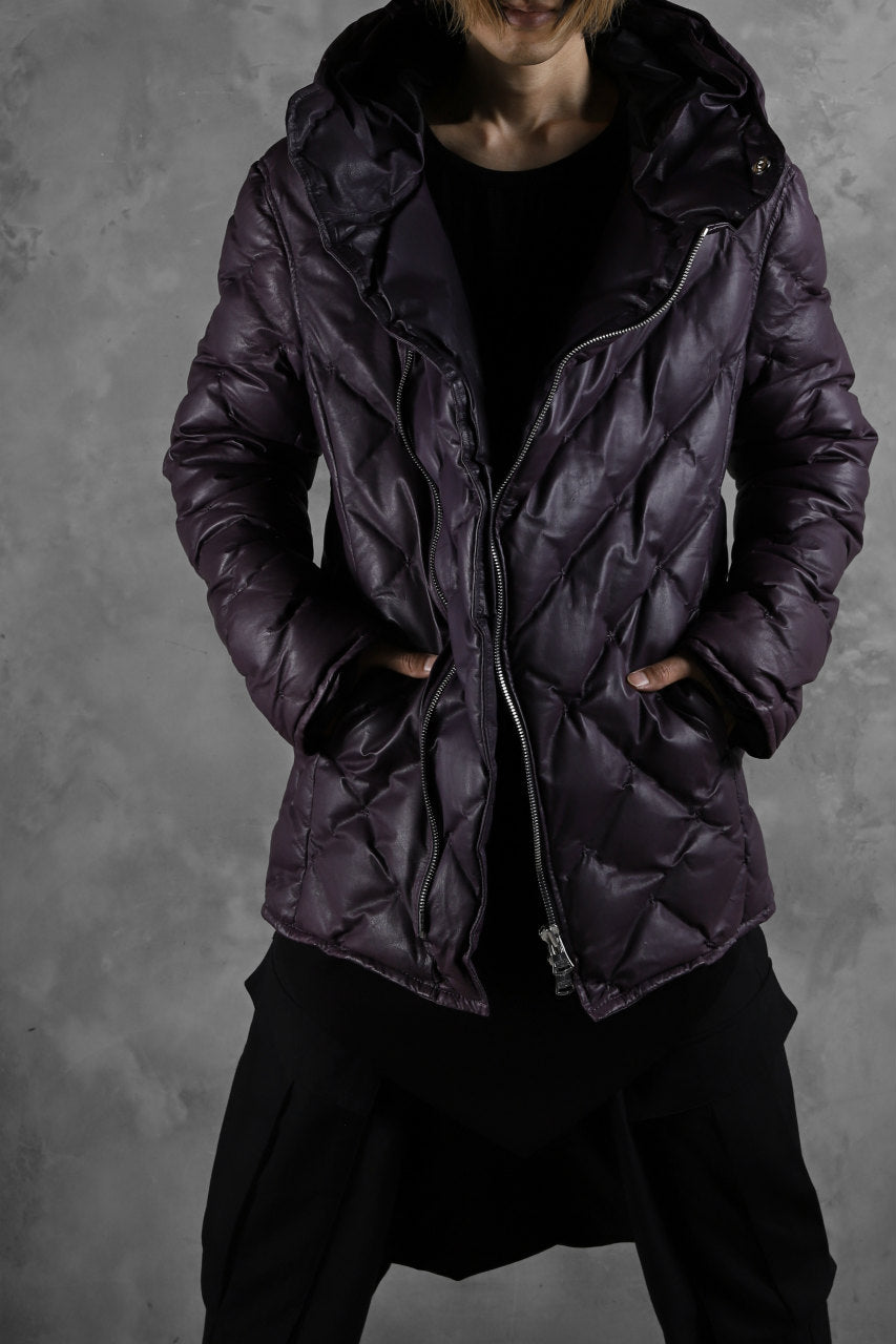 画像をギャラリービューアに読み込む, ISAMU KATAYAMA BACKLASH HOODED DOWN JACKET / KANGAROO + POLISH WHITE GOOSE (PURPLE)