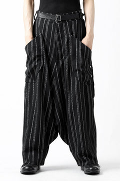 画像をギャラリービューアに読み込む, SOSNOVSKA exclusive LOADED POCKETS PANTS (BLACK × SILVER STRIPE)