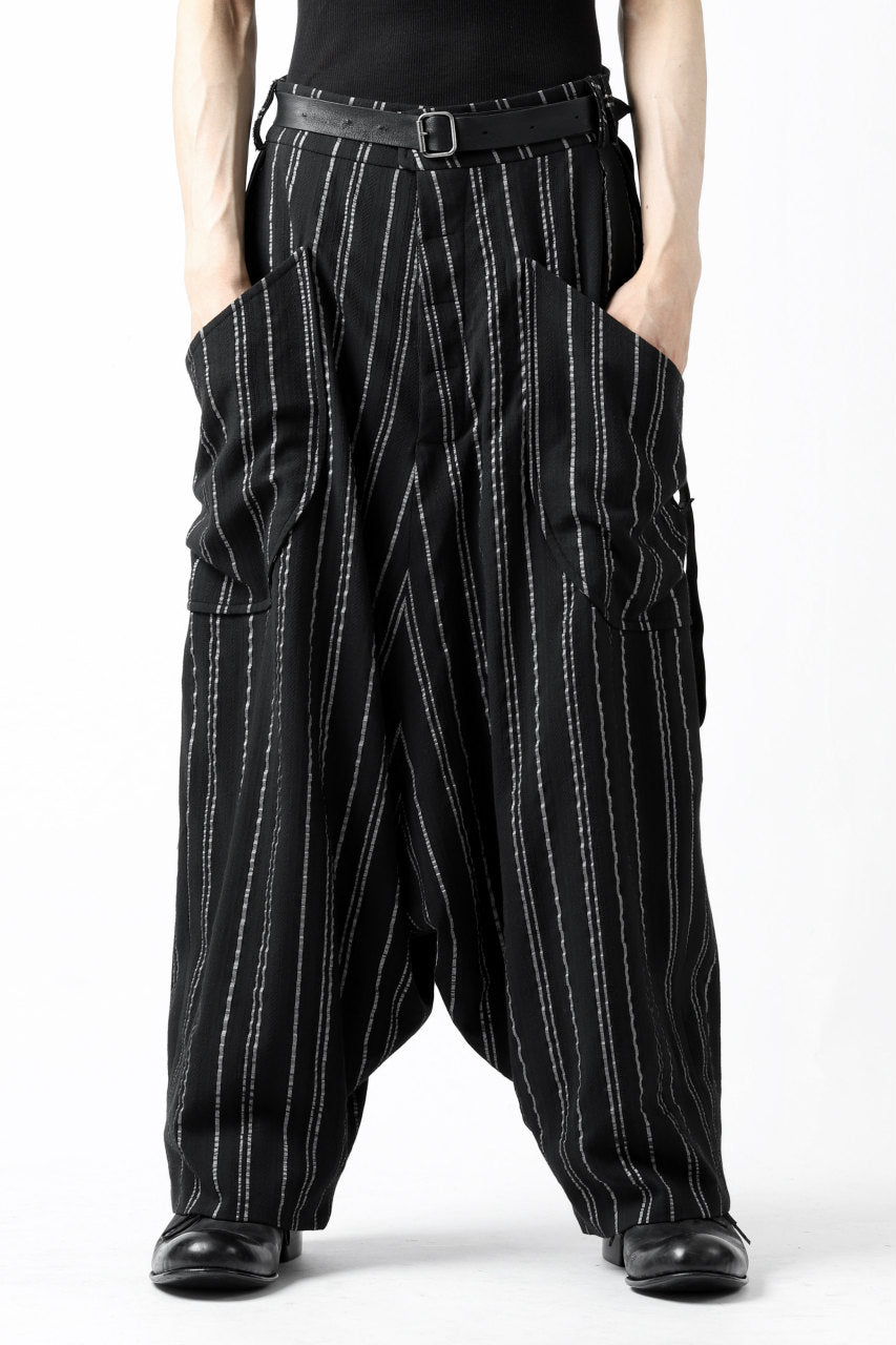 画像をギャラリービューアに読み込む, SOSNOVSKA exclusive LOADED POCKETS PANTS (BLACK × SILVER STRIPE)