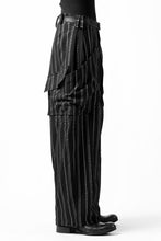 画像をギャラリービューアに読み込む, SOSNOVSKA exclusive LOADED POCKETS PANTS (BLACK × SILVER STRIPE)