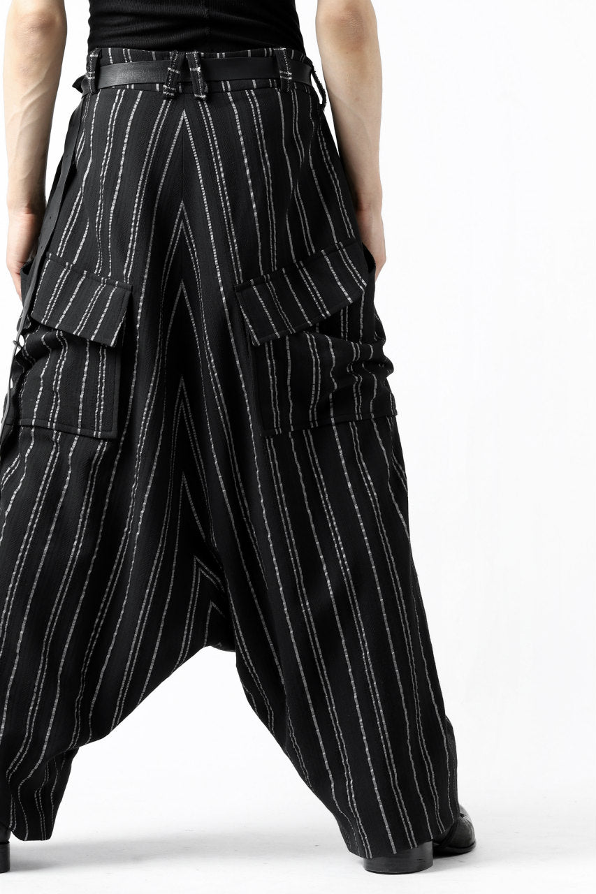 画像をギャラリービューアに読み込む, SOSNOVSKA exclusive LOADED POCKETS PANTS (BLACK × SILVER STRIPE)