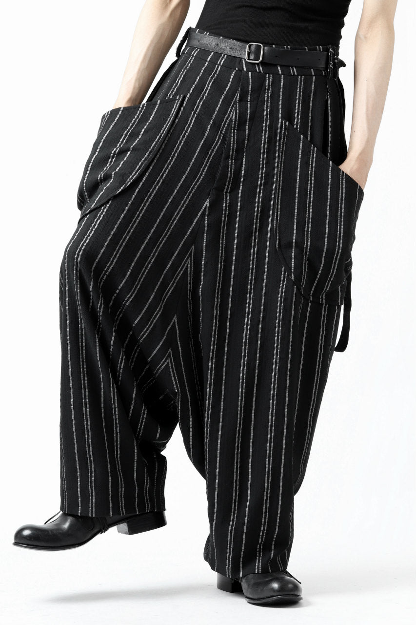 画像をギャラリービューアに読み込む, SOSNOVSKA exclusive LOADED POCKETS PANTS (BLACK × SILVER STRIPE)