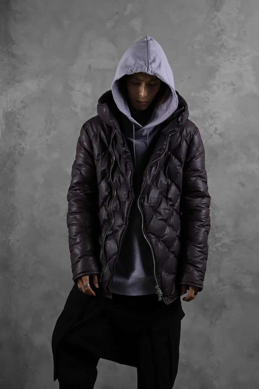 画像をギャラリービューアに読み込む, ISAMU KATAYAMA BACKLASH HOODED DOWN JACKET / KANGAROO + POLISH WHITE GOOSE (PURPLE)