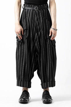 画像をギャラリービューアに読み込む, SOSNOVSKA exclusive LOADED POCKETS PANTS (BLACK × SILVER STRIPE)