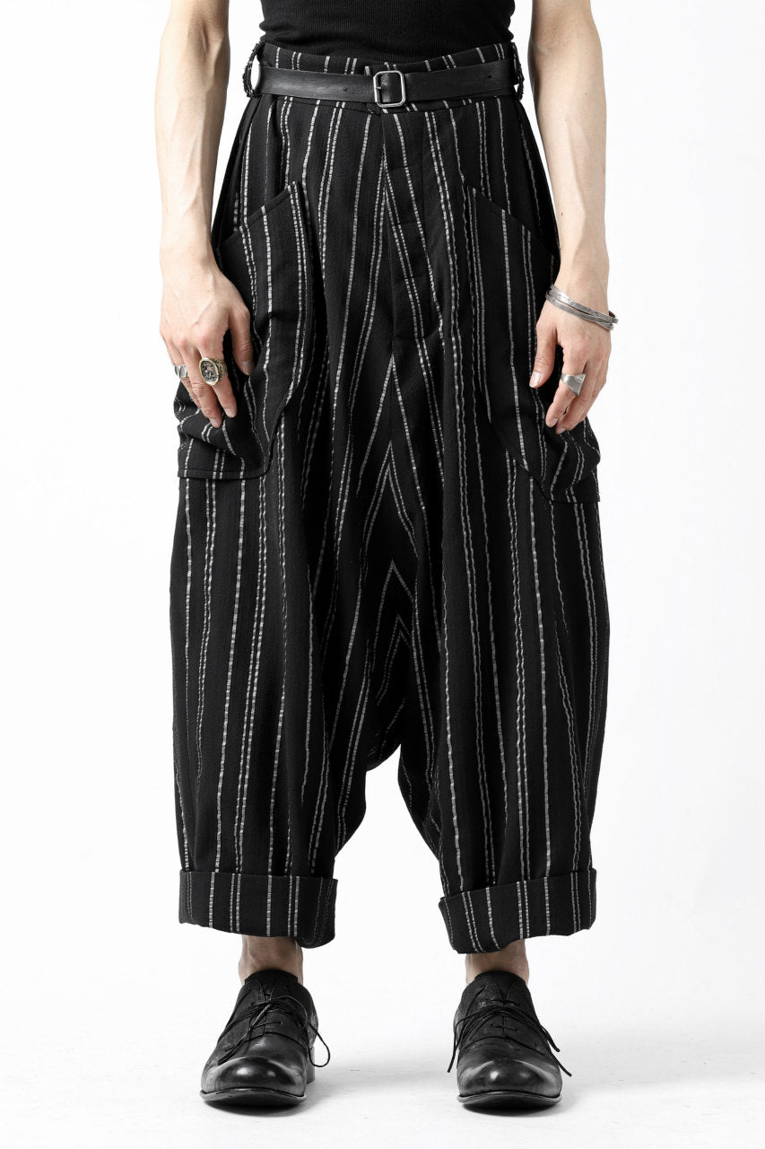 画像をギャラリービューアに読み込む, SOSNOVSKA exclusive LOADED POCKETS PANTS (BLACK × SILVER STRIPE)