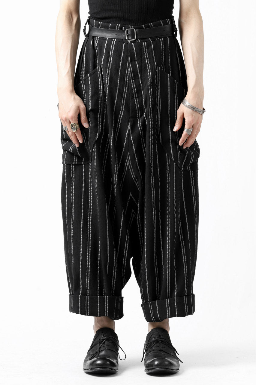画像をギャラリービューアに読み込む, SOSNOVSKA exclusive LOADED POCKETS PANTS (BLACK × SILVER STRIPE)