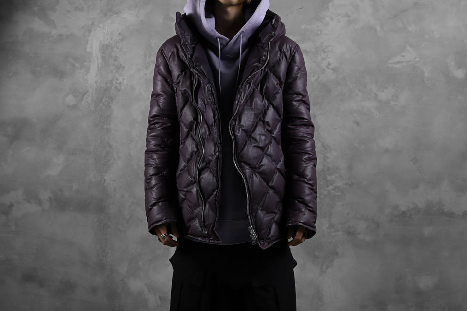 画像をギャラリービューアに読み込む, ISAMU KATAYAMA BACKLASH HOODED DOWN JACKET / KANGAROO + POLISH WHITE GOOSE (PURPLE)