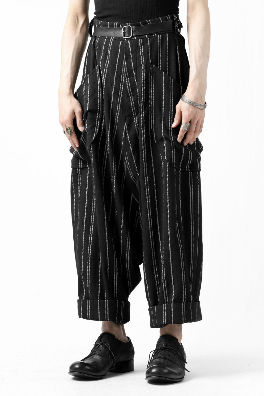 画像をギャラリービューアに読み込む, SOSNOVSKA exclusive LOADED POCKETS PANTS (BLACK × SILVER STRIPE)