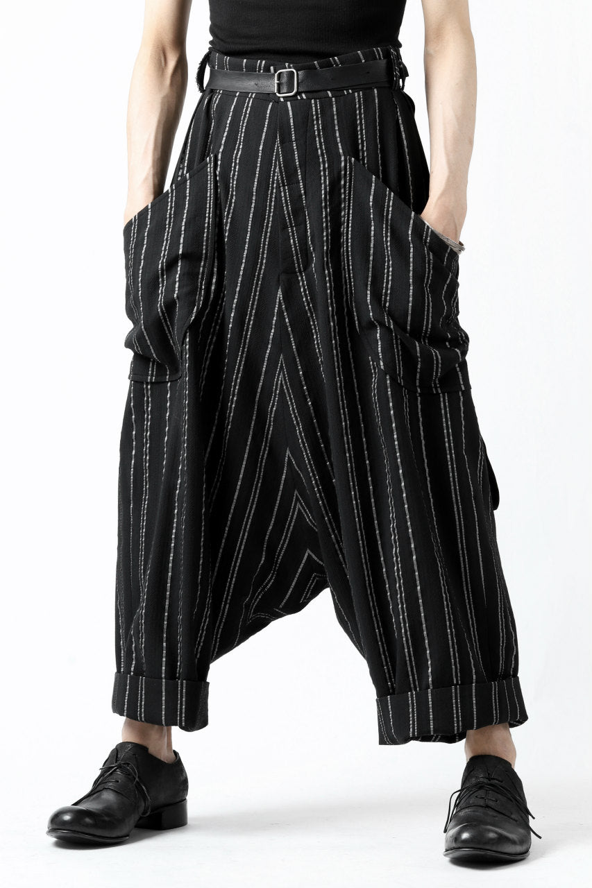 画像をギャラリービューアに読み込む, SOSNOVSKA exclusive LOADED POCKETS PANTS (BLACK × SILVER STRIPE)
