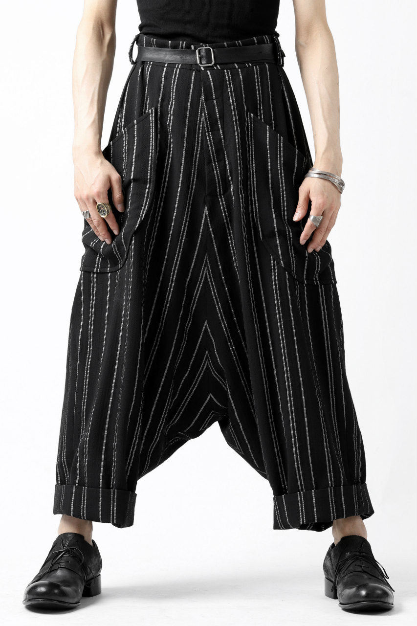 画像をギャラリービューアに読み込む, SOSNOVSKA exclusive LOADED POCKETS PANTS (BLACK × SILVER STRIPE)