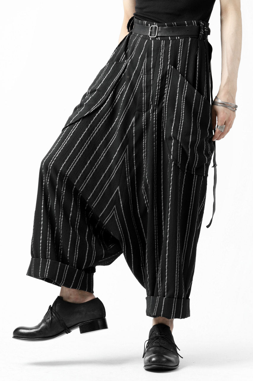 画像をギャラリービューアに読み込む, SOSNOVSKA exclusive LOADED POCKETS PANTS (BLACK × SILVER STRIPE)