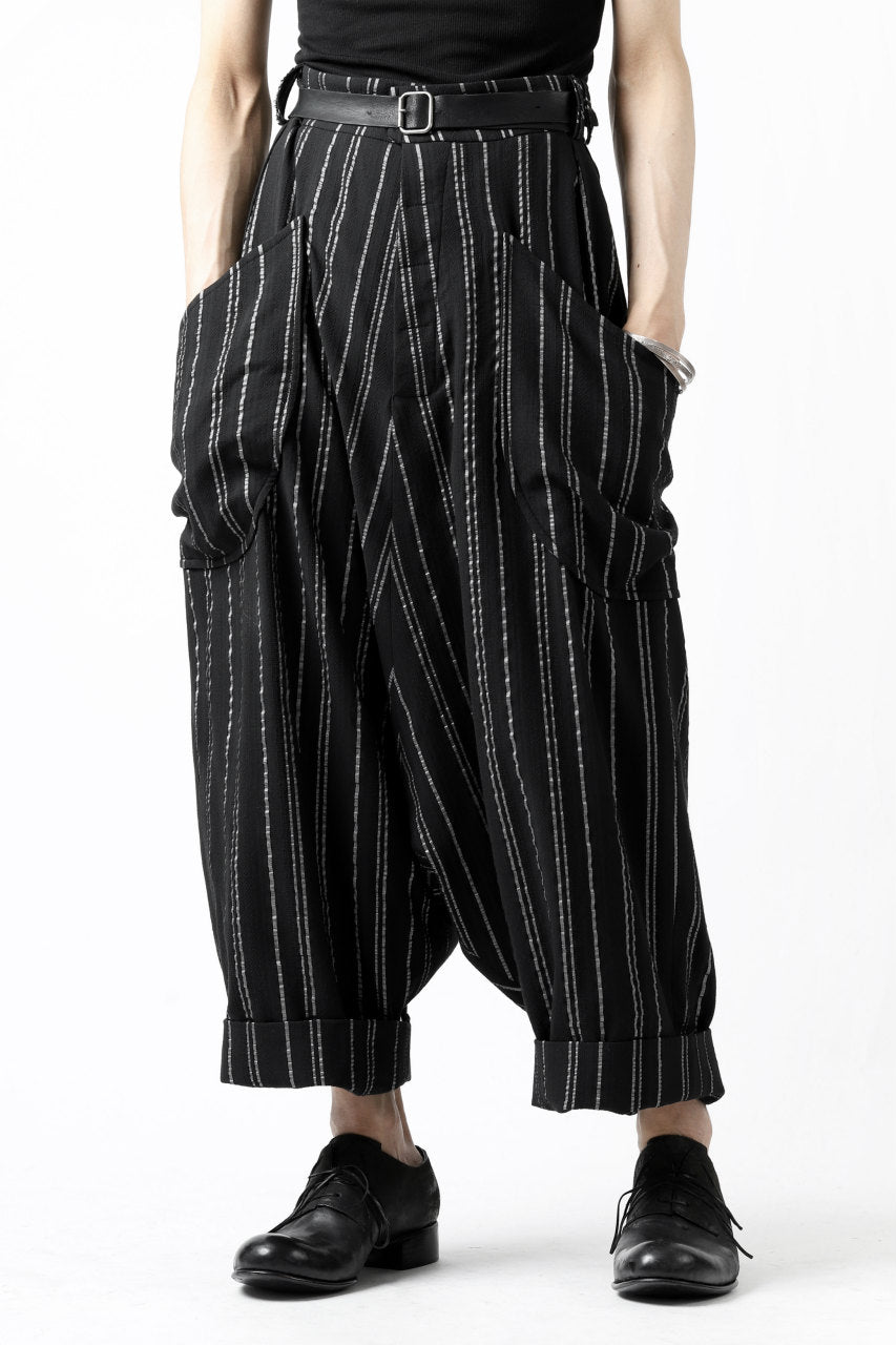 画像をギャラリービューアに読み込む, SOSNOVSKA exclusive LOADED POCKETS PANTS (BLACK × SILVER STRIPE)