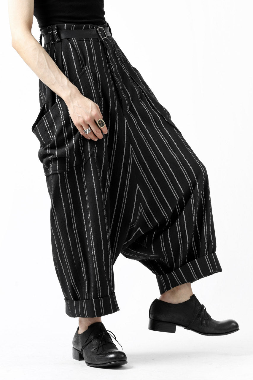 画像をギャラリービューアに読み込む, SOSNOVSKA exclusive LOADED POCKETS PANTS (BLACK × SILVER STRIPE)