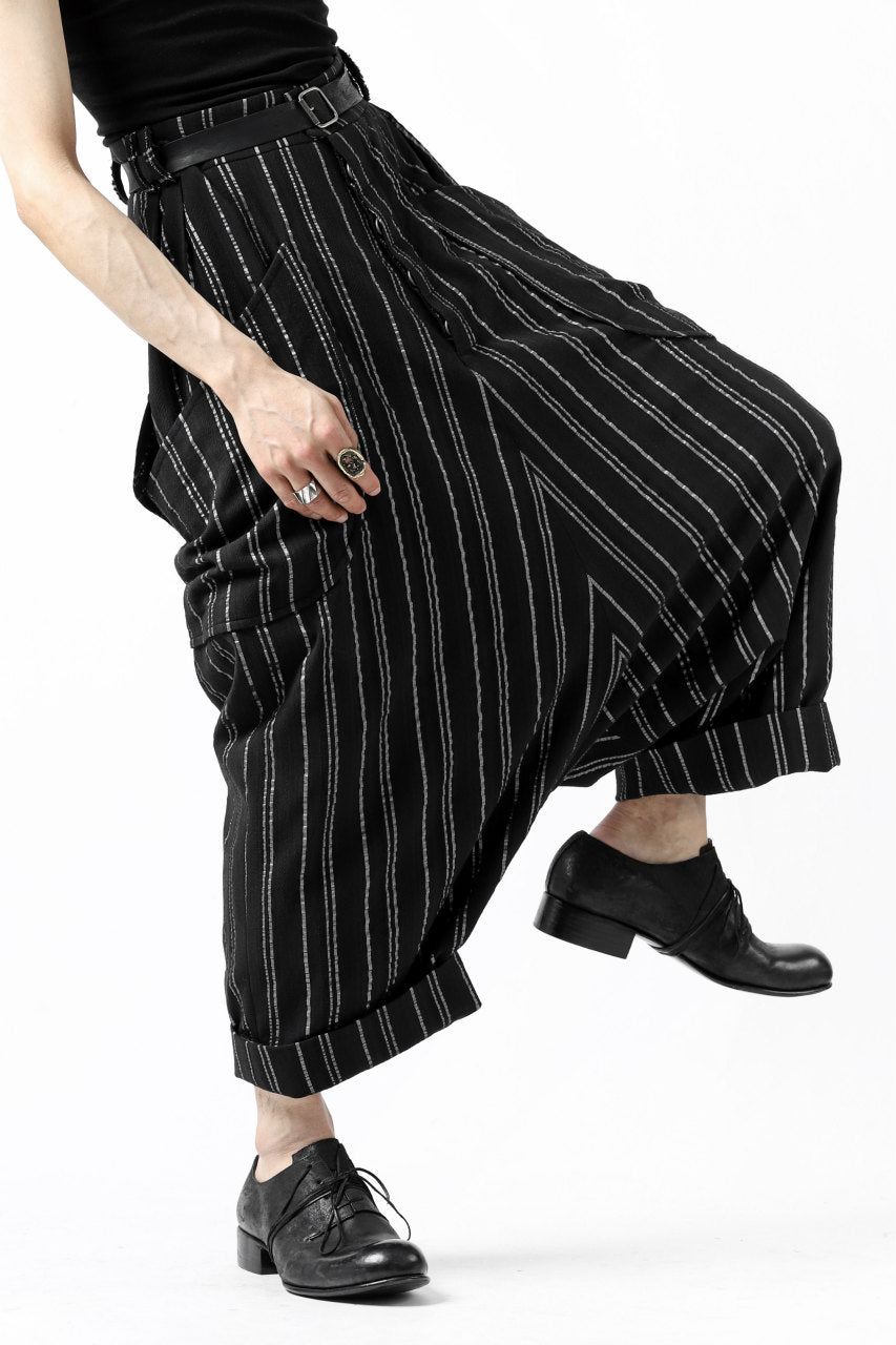 画像をギャラリービューアに読み込む, SOSNOVSKA exclusive LOADED POCKETS PANTS (BLACK × SILVER STRIPE)
