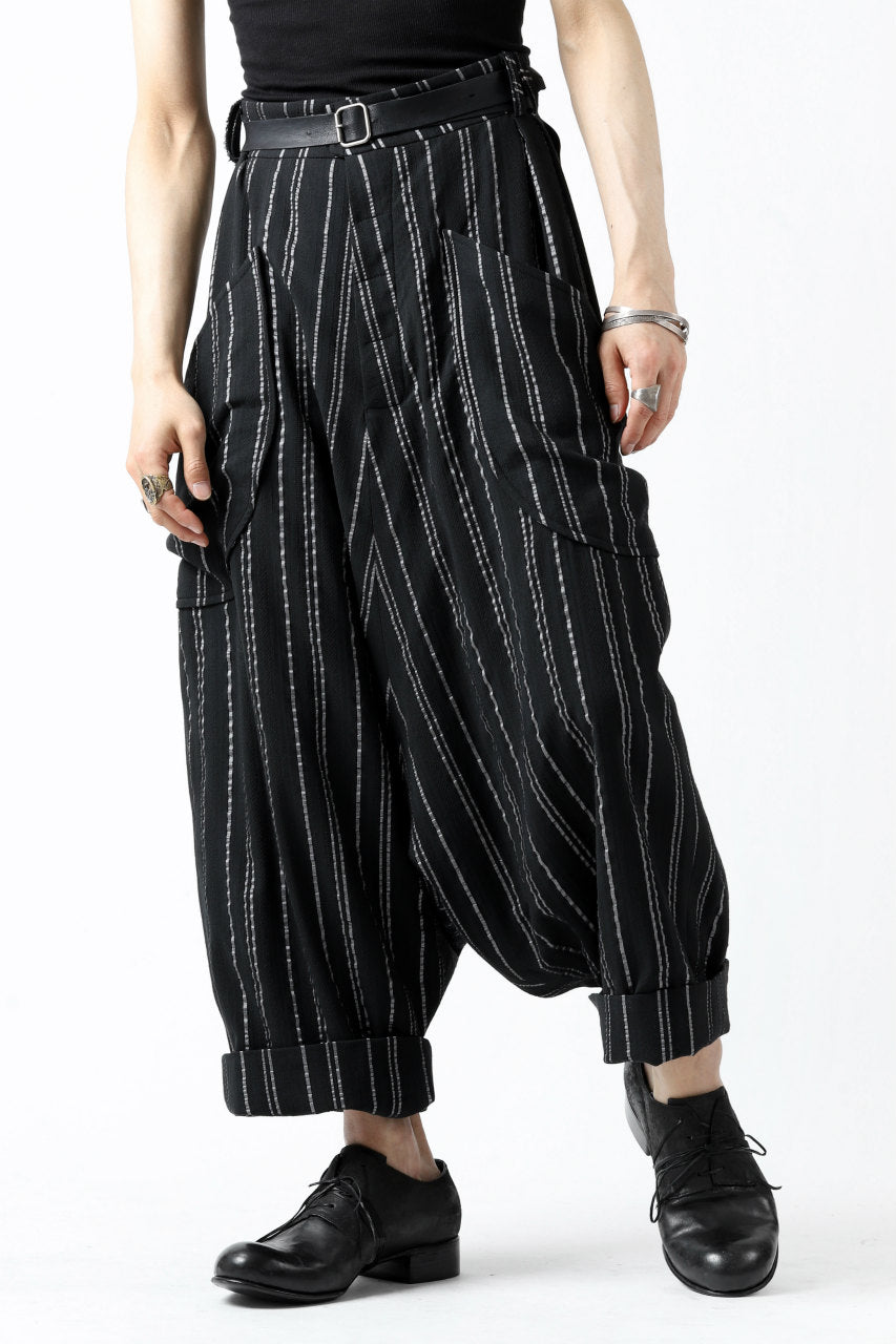 画像をギャラリービューアに読み込む, SOSNOVSKA exclusive LOADED POCKETS PANTS (BLACK × SILVER STRIPE)