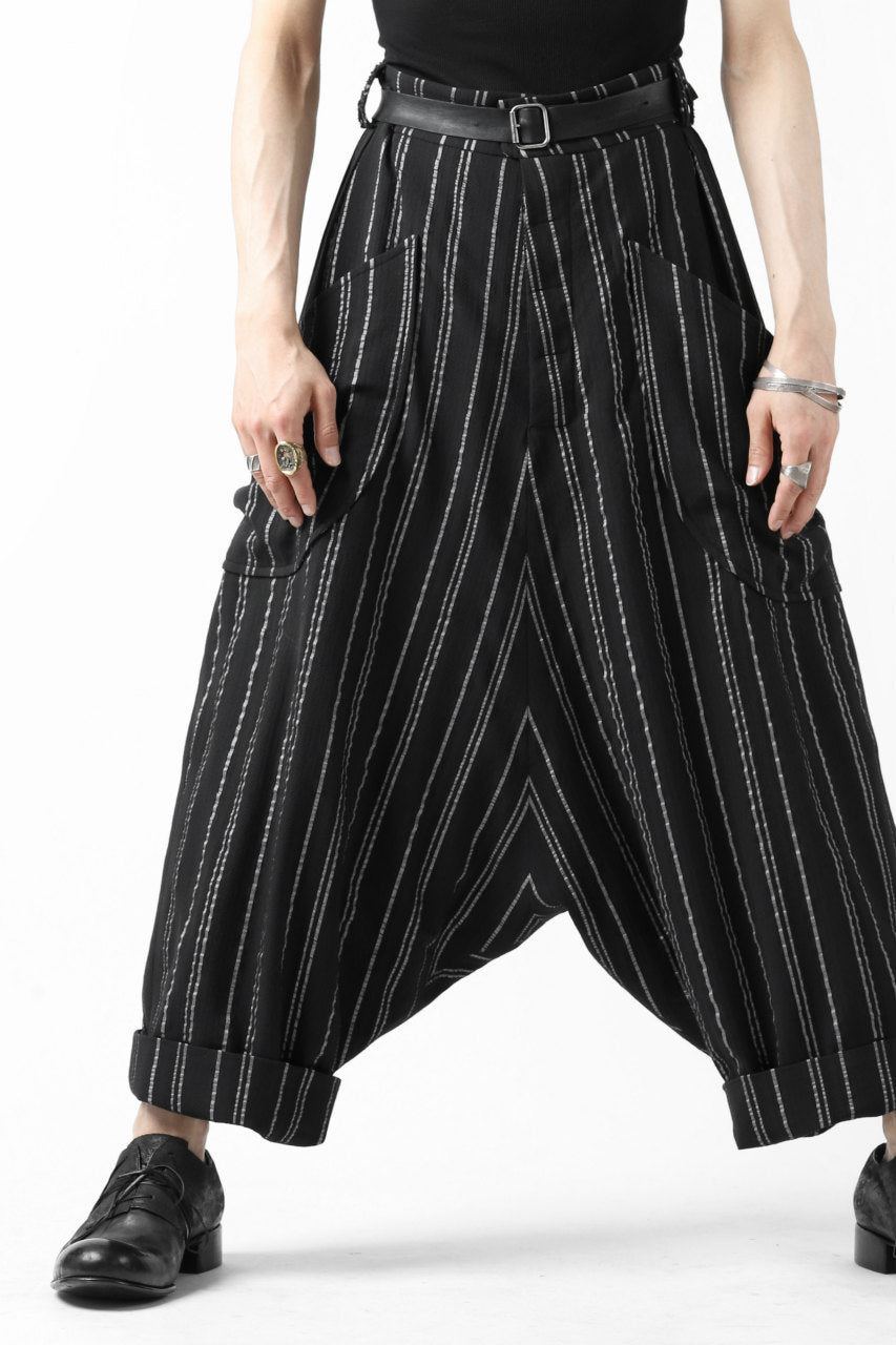 画像をギャラリービューアに読み込む, SOSNOVSKA exclusive LOADED POCKETS PANTS (BLACK × SILVER STRIPE)