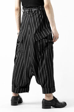 画像をギャラリービューアに読み込む, SOSNOVSKA exclusive LOADED POCKETS PANTS (BLACK × SILVER STRIPE)