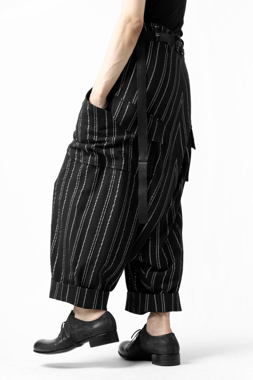 画像をギャラリービューアに読み込む, SOSNOVSKA exclusive LOADED POCKETS PANTS (BLACK × SILVER STRIPE)