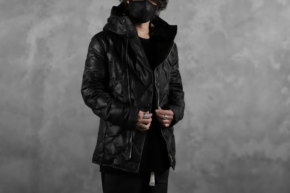 画像をギャラリービューアに読み込む, BACKLASH THE LINE exclusive HOODED DOWN JACKET / GUIDI CALF + POLISH WHITE GOOSE (BLACK)