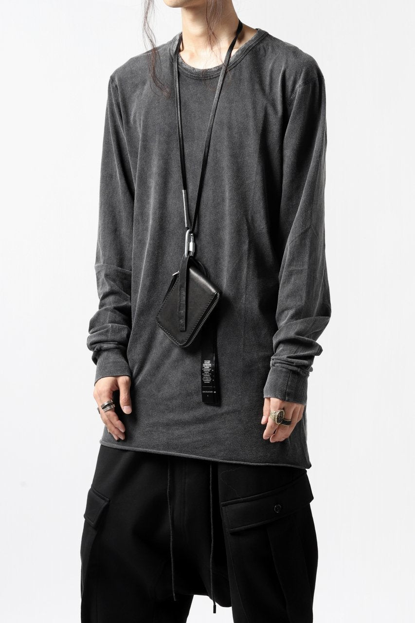 画像をギャラリービューアに読み込む, BORIS BIDJAN SABERI LEATHER WALLET with NECK STRAP / VEG TAN HORSE SKIN "WALLET2-F251" (BLACK)