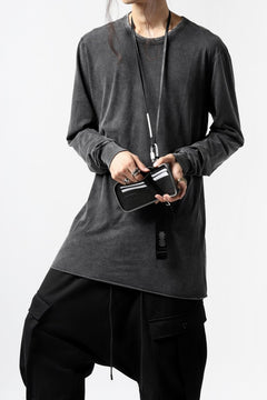 画像をギャラリービューアに読み込む, BORIS BIDJAN SABERI LEATHER WALLET with NECK STRAP / VEG TAN HORSE SKIN "WALLET2-F251" (BLACK)