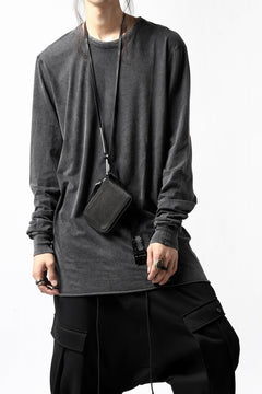 画像をギャラリービューアに読み込む, BORIS BIDJAN SABERI LEATHER WALLET with NECK STRAP / VEG TAN HORSE SKIN "WALLET2-F251" (BLACK)