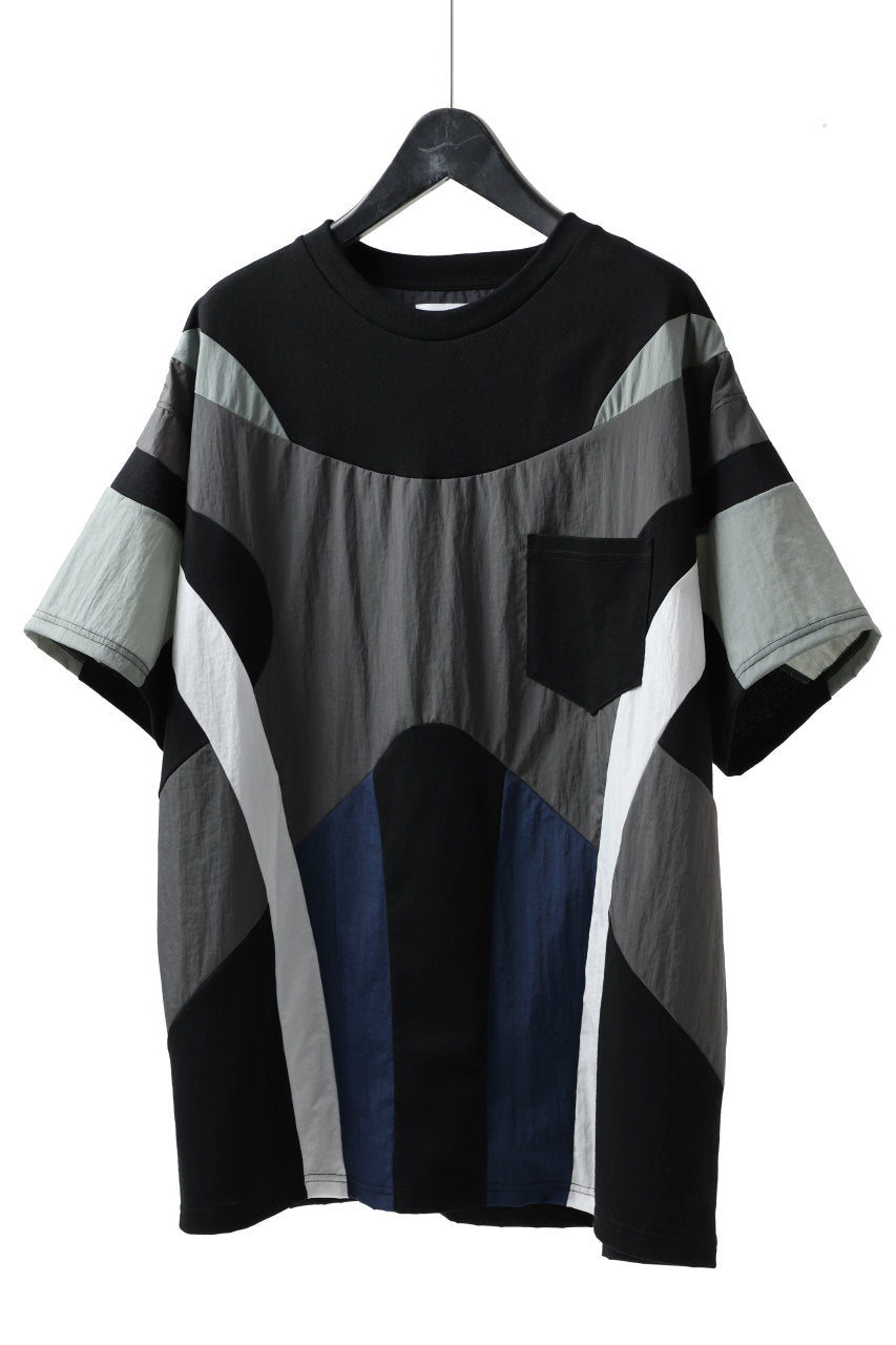 画像をギャラリービューアに読み込む, FACETASM NYLON PATCH WORK TOPS (BLACK)