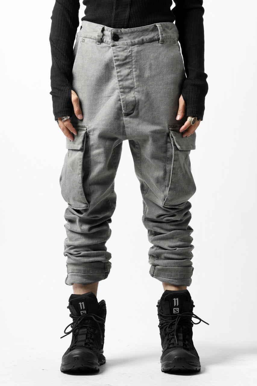 画像をギャラリービューアに読み込む, 11 BY BORIS BIDJAN SABERI CARGO POCKET PANT "P21B-F1451" (STRETCH DENIM / USED GREY)