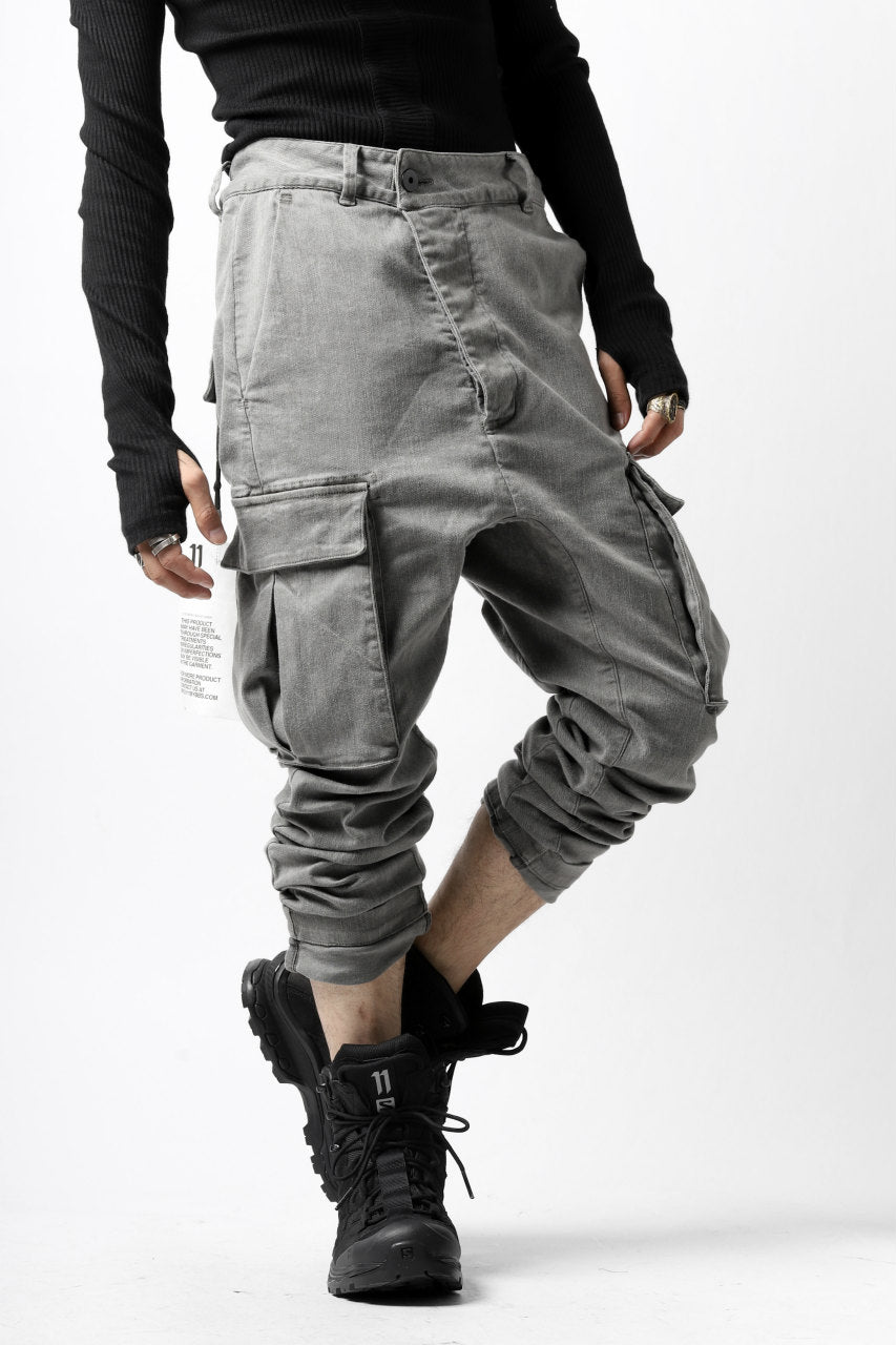 画像をギャラリービューアに読み込む, 11 BY BORIS BIDJAN SABERI CARGO POCKET PANT "P21B-F1451" (STRETCH DENIM / USED GREY)