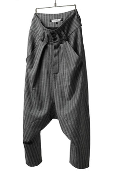 画像をギャラリービューアに読み込む, SOSNOVSKA exclusive CLOWN STYLE PANTS / HERRINGBONE WOOL STRETCH (GREY STRIPE)