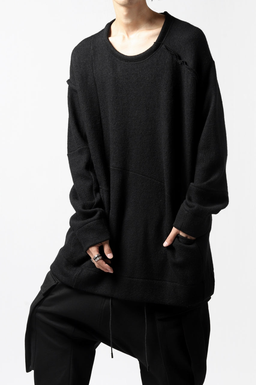 画像をギャラリービューアに読み込む, KLASICA SAB CREW PULL OVER / WOOL&COTTON JERSEY (BLACK)