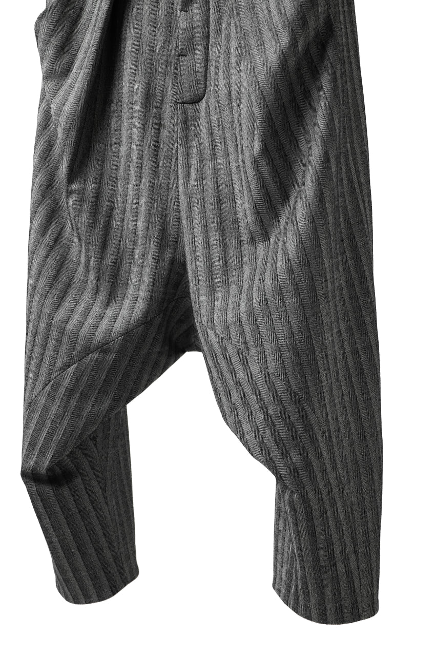 画像をギャラリービューアに読み込む, SOSNOVSKA exclusive CLOWN STYLE PANTS / HERRINGBONE WOOL STRETCH (GREY STRIPE)