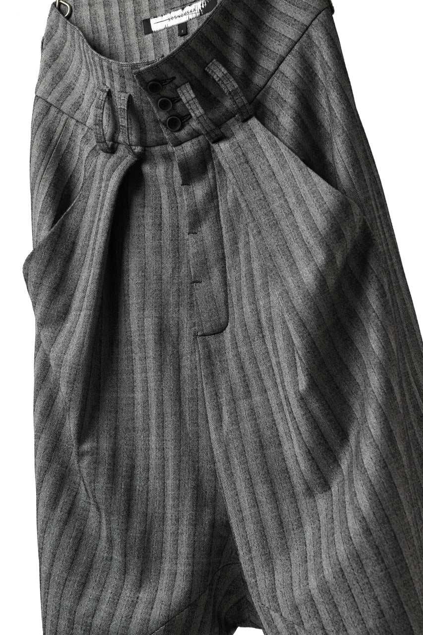 画像をギャラリービューアに読み込む, SOSNOVSKA exclusive CLOWN STYLE PANTS / HERRINGBONE WOOL STRETCH (GREY STRIPE)