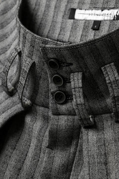 画像をギャラリービューアに読み込む, SOSNOVSKA exclusive CLOWN STYLE PANTS / HERRINGBONE WOOL STRETCH (GREY STRIPE)