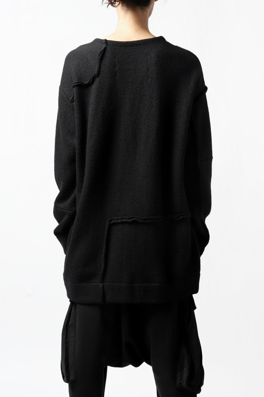 画像をギャラリービューアに読み込む, KLASICA SAB CREW PULL OVER / WOOL&COTTON JERSEY (BLACK)