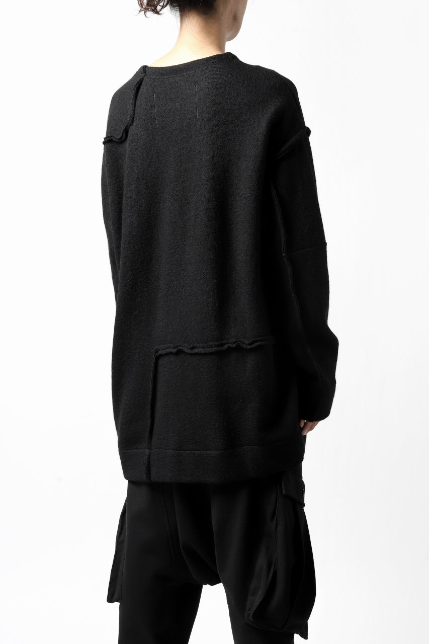 画像をギャラリービューアに読み込む, KLASICA SAB CREW PULL OVER / WOOL&COTTON JERSEY (BLACK)
