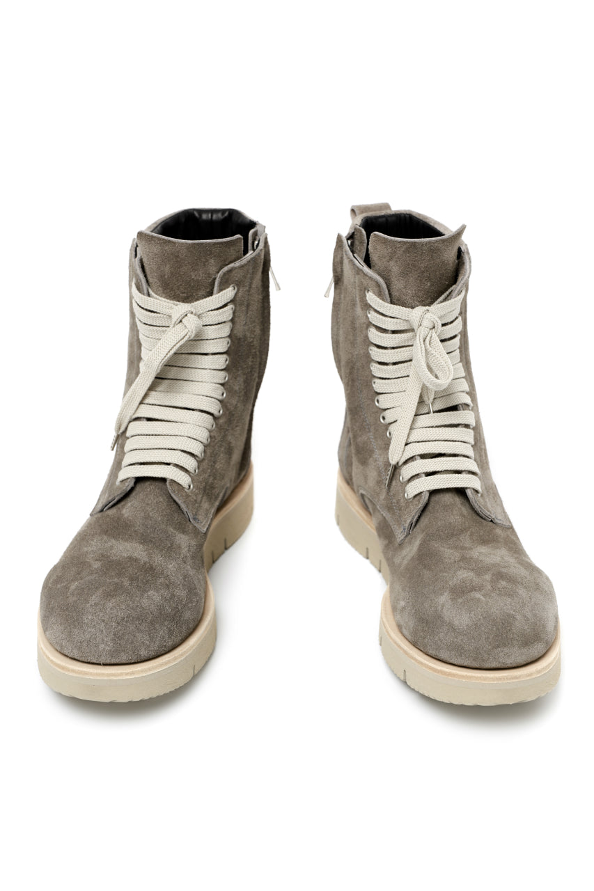 A.F ARTEFACT × Portaille LACE-UP SIDE ZIP BOOTS / SOFT SUEDE (GREIGE)