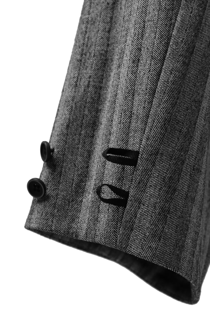 画像をギャラリービューアに読み込む, SOSNOVSKA exclusive CLOWN STYLE PANTS / HERRINGBONE WOOL STRETCH (GREY STRIPE)
