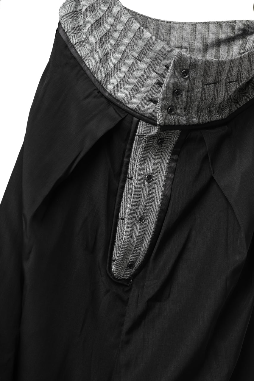 画像をギャラリービューアに読み込む, SOSNOVSKA exclusive CLOWN STYLE PANTS / HERRINGBONE WOOL STRETCH (GREY STRIPE)