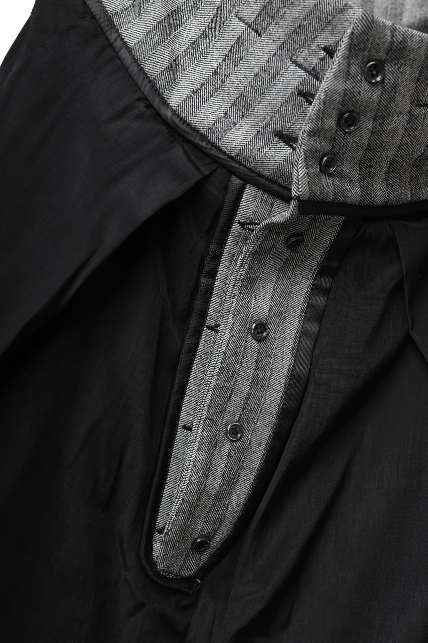 画像をギャラリービューアに読み込む, SOSNOVSKA exclusive CLOWN STYLE PANTS / HERRINGBONE WOOL STRETCH (GREY STRIPE)