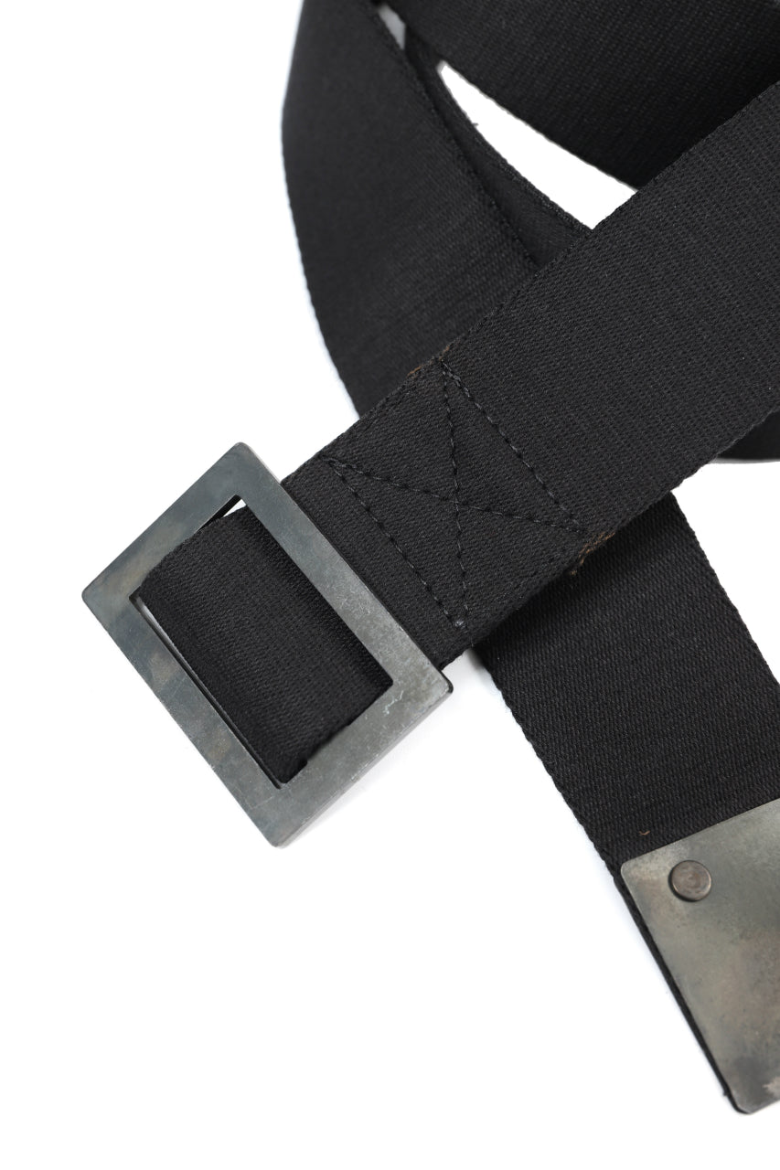 画像をギャラリービューアに読み込む, BORIS BIDJAN SABERI FABRIC & PLATE BELT / OBJECT DYED "BELT5-SIN" (BLACK)