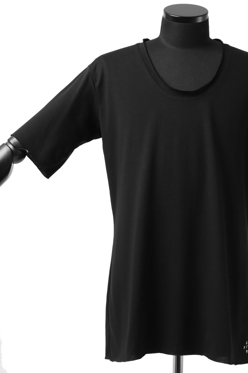 Load image into Gallery viewer, ierib exclusive raw edge Tee type-R  / light jersey (BLACK)
