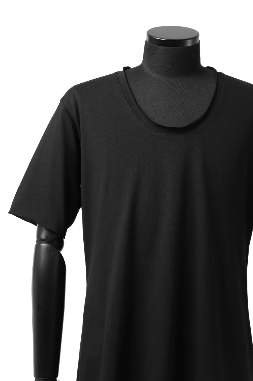 Load image into Gallery viewer, ierib exclusive raw edge Tee type-R  / light jersey (BLACK)