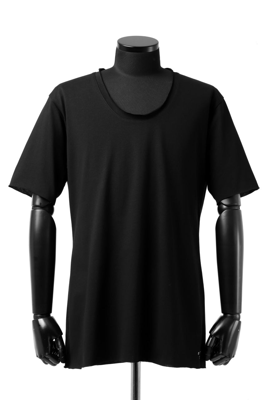 Load image into Gallery viewer, ierib exclusive raw edge Tee type-R  / light jersey (BLACK)