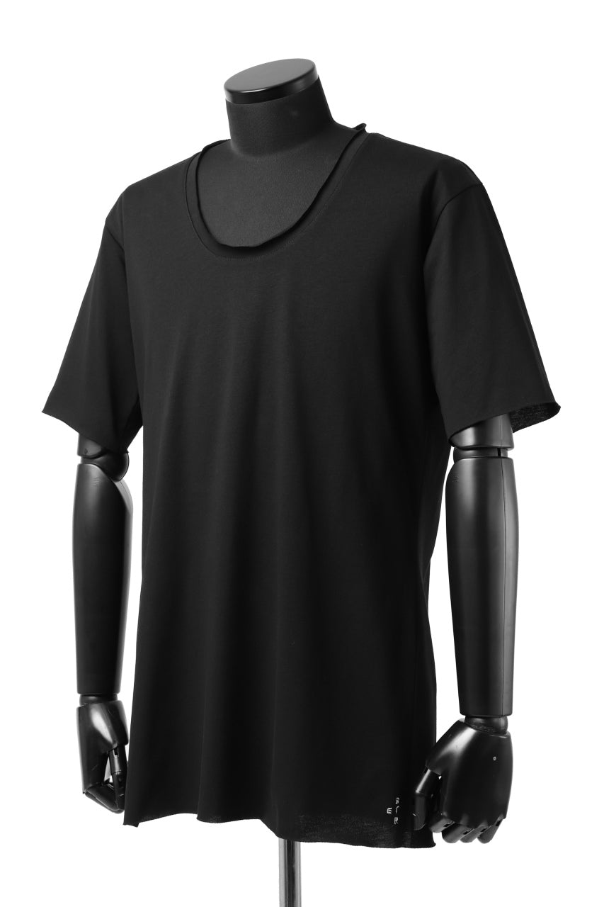 Load image into Gallery viewer, ierib exclusive raw edge Tee type-R  / light jersey (BLACK)
