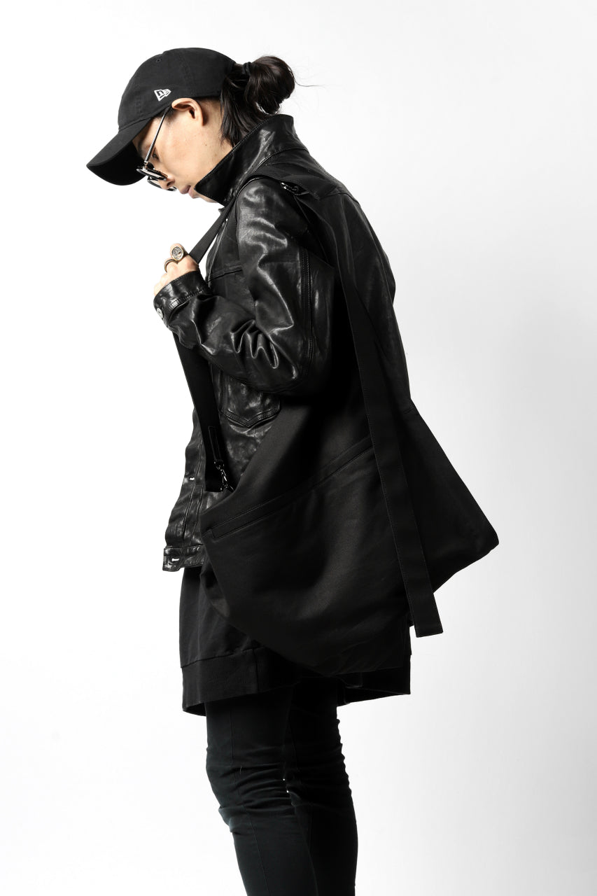 discord Yohji Yamamoto COTTON CANVAS TRIANGLE MEDIUM SHOULDER BAG (BLACK)