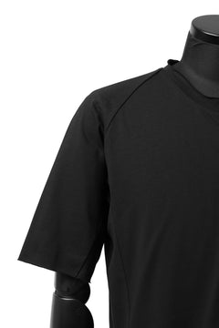 Load image into Gallery viewer, ierib raw edge Tee type-H  / light jersey (BLACK)