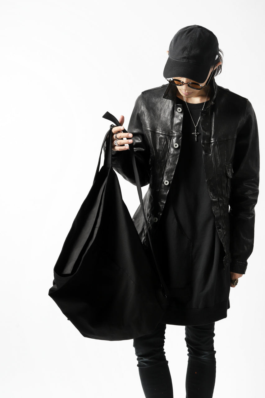 画像をギャラリービューアに読み込む, discord Yohji Yamamoto COTTON CANVAS TRIANGLE MEDIUM SHOULDER BAG (BLACK)