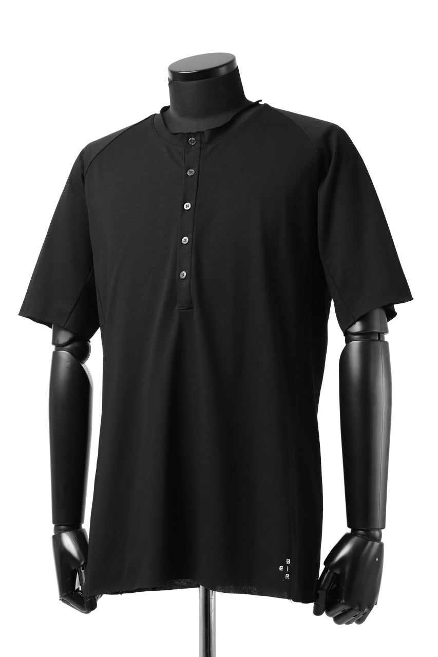 Load image into Gallery viewer, ierib raw edge Tee type-H  / light jersey (BLACK)
